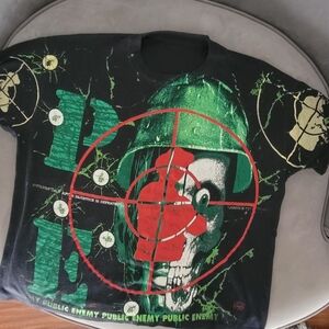 public enemy  Tee - Black and Green